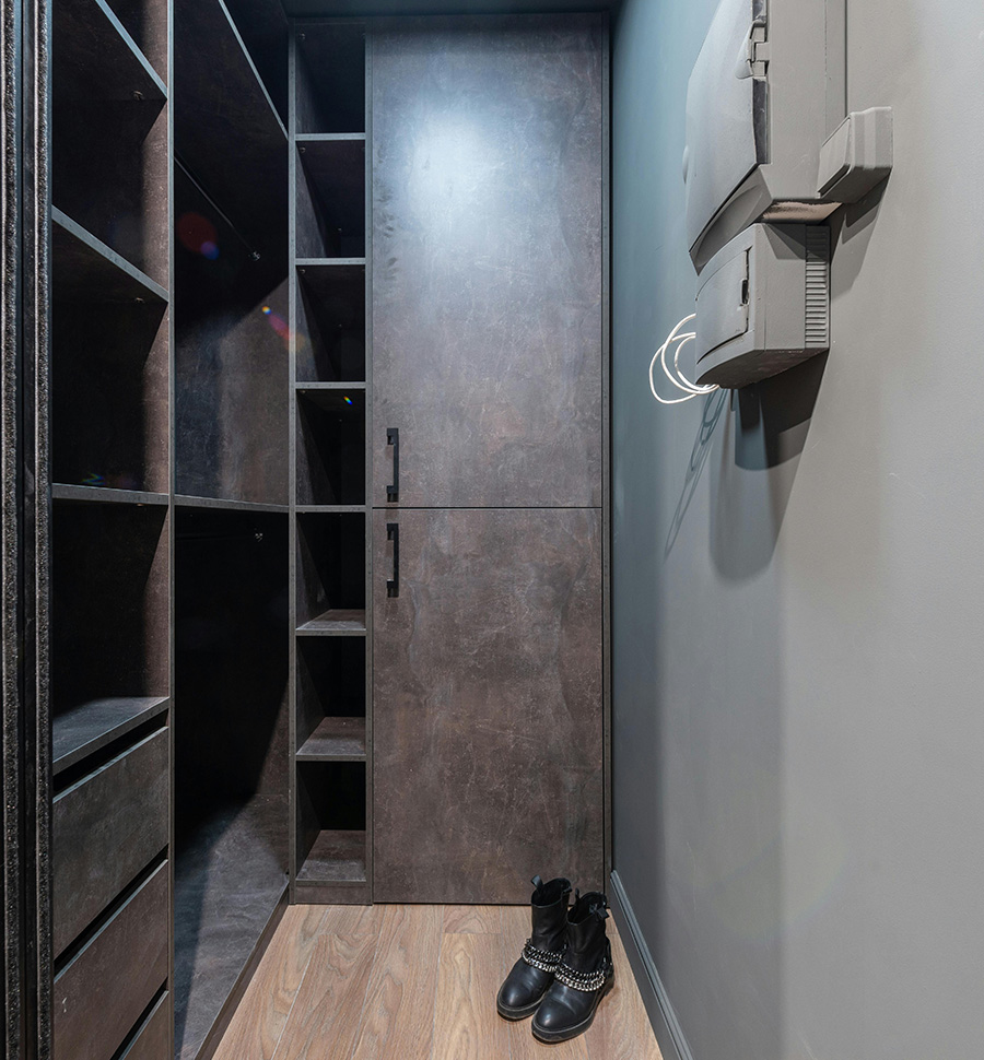 Modern workspace and lounge environment for city living apartment